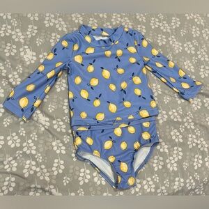 New Carter’s Lemon Swimsuit- Rash Guard and bottoms- Size 6m